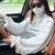 夏季多功能骑车防晒披肩围巾两用女开车防紫外线口罩袖套雪纺丝巾(分体款3)第5张高清大图
