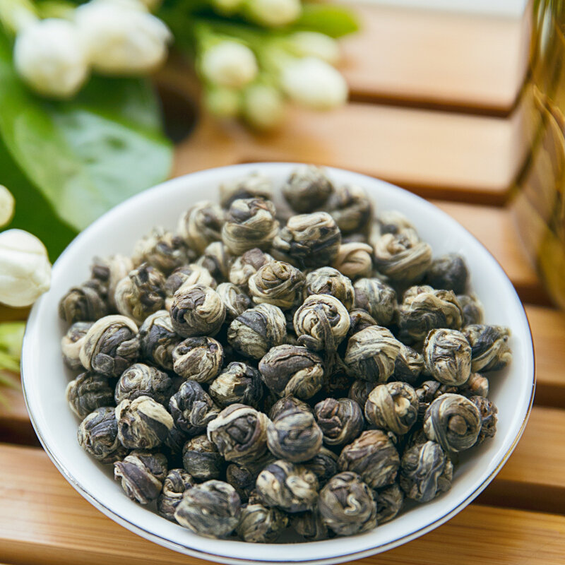 艺福堂绣球茉莉龙珠香珠200g茶叶花草茶2020新茶新花特种级茉莉花茶