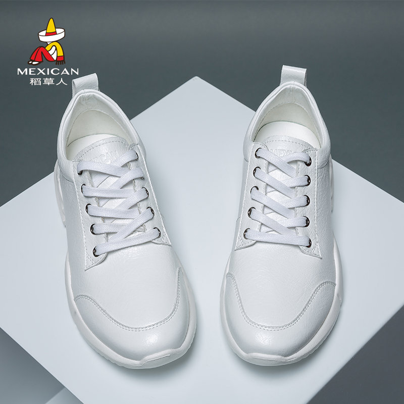 稻草人MEXICAN 2018新款小白鞋男休闲透气运