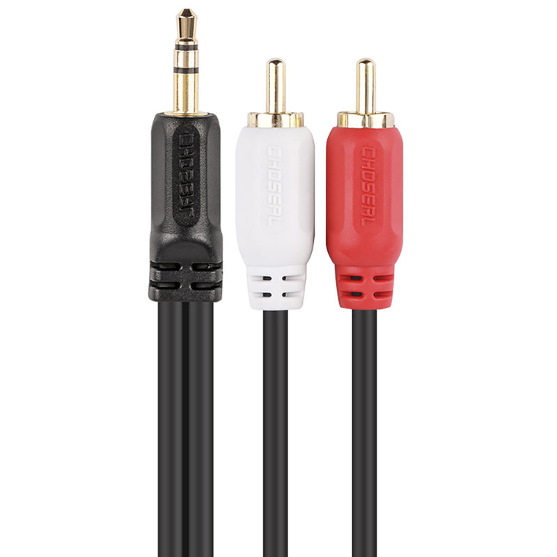 秋叶原choseal35mm一分二莲花头音频线35转双莲花音频线5米qs6721t5