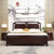 吉木多 新中式全实木双人床床1.8米1.5米现代中式卧室禅意家具(1.5*2米黑檀色 床+床垫)第2张高清大图