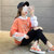 薄款/加绒加厚新款假两件韩版学生宽松长袖上衣外套连帽卫衣女潮((不加绒）橘色 M)第4张高清大图