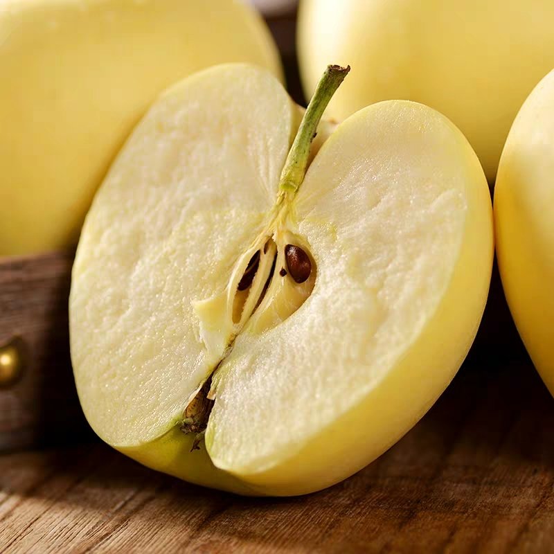 山东烟台黄元帅苹果新鲜黄金帅粉苹果黄香蕉新鲜苹果带箱10斤单果7580