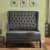 【百伽】高档简欧布艺沙发椅 高背西餐厅餐椅 咖啡店双人沙发椅(深灰色)第3张高清大图