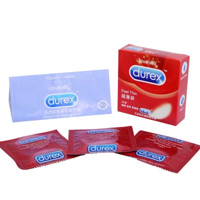 杜蕾斯（Durex）避孕套男用安全套超薄装成人计生用品 超薄3只