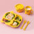ALCOCO儿童餐具套装可爱卡通餐盘叉勺组合装小黄鸭餐盘五件套JL6230+6231+623201黄 造型萌趣  分格餐盘第4张高清大图