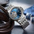 【官方直营】罗西尼（ROSSINI）手表勋章系列时尚镂空机械表商务腕表防水男表8633(蓝色钢带8633W05C)第2张高清大图
