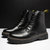 博迈伦2021秋季马丁靴高帮潮流靴子新款军靴英伦风黑色男士皮靴MM9801(黑色 42)第2张高清大图