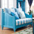 库图家具地中海美式乡村田园 全实木沙发 蓝色爱琴海系列  组合沙发 (单位)第3张高清大图