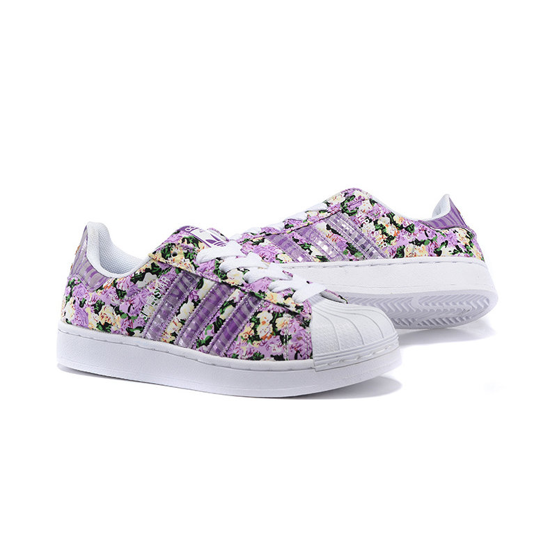 阿迪达斯三叶草 2015新款 时尚休闲运动夜光板鞋女鞋 g50988(紫玫瑰