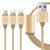 倍思 苹果lightning安卓一拖三手机充电数据线金属线头1.2米包邮(金色Micro+苹果头2个)第2张高清大图