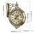 汉时欧式轻奢双面钟客厅金属雕花静音时钟复古艺术装饰挂钟HDS18(青铜色大号)第2张高清大图