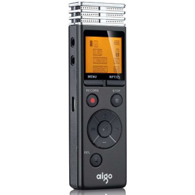 爱国者（aigo）R5503录音笔（黑色）（8G）连续录音72小时，避免录音中断电的尴尬，DSP智能降噪，清晰还原现场！