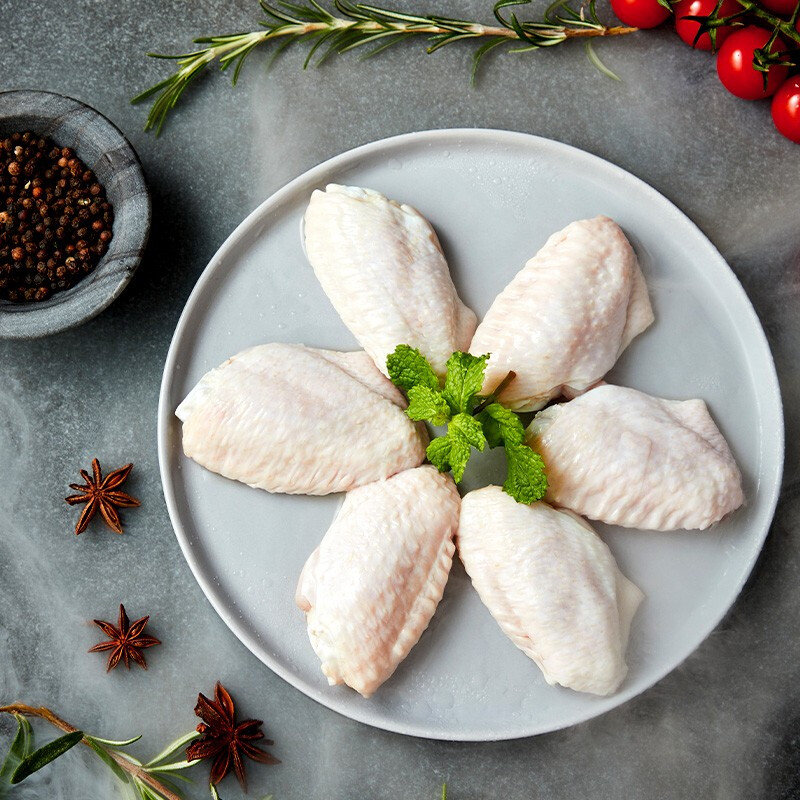 圣农鸡翅中1kg袋翅中卤味食材冷冻鸡翅中清真食品冷却排酸肉质q弹鲜嫩