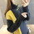 女式时尚针织毛衣9448(9448黑黄色 均码)第4张高清大图