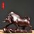 黑檀木雕牛摆件华尔街生肖牛家饰办公室实木雕刻红木工艺品送礼品(黑檀精雕长15cm(一对）)第3张高清大图