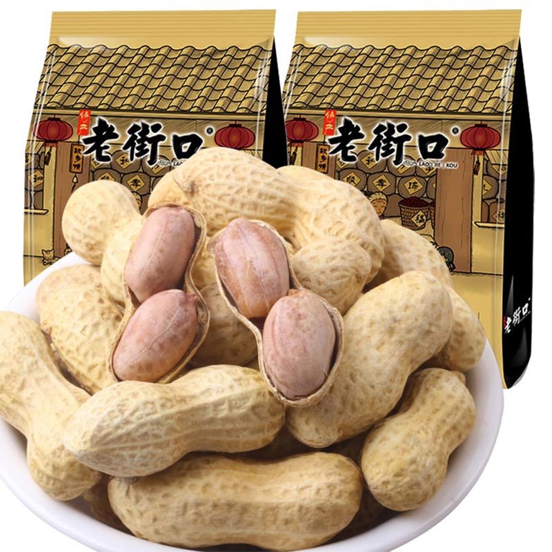 老街口蒜香带壳花生420g休闲炒货零食香咸酥脆颗粒饱满