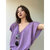 MISS LISAv领上衣设计感宽松中长款短袖t恤CX1845(紫色 M)第5张高清大图