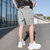 工装裤男士休闲短裤子潮流牌夏季薄款夏季宽松运动五分裤K117(豆绿 XL)第3张高清大图
