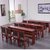 巢湖新雅 三人加厚会议室桌椅实木皮条形桌油漆培训桌XY-1258(胡桃色)第4张高清大图
