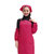 谋福 厨房店员工作围裙服 餐厅服务员围裙+头巾+袖套四件套 制服围裙可爱(枚红色)第5张高清大图