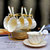 骨瓷咖啡杯套装欧式金边创意陶瓷杯带碟带勺茶杯茶具礼盒套具送礼礼品(白色旋金1杯1碟1勺 快递包装)第2张高清大图