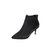 SUNTEK黑色女士高跟鞋2021秋冬款尖头短靴铆钉小跟鞋百搭加绒细跟靴5CM(35 6662黑色皮面面（单里）现货)第5张高清大图