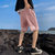 短裤男士夏季新款外穿休闲薄款五分沙滩裤2021年潮流字母宽松中裤(粉红色 M)第5张高清大图
