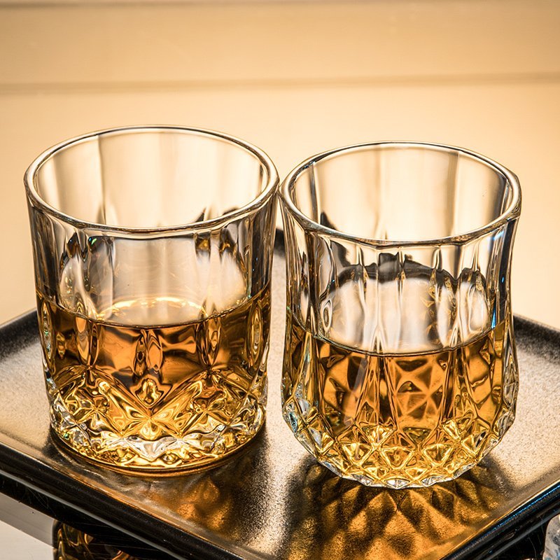 威士忌酒杯家用欧式水晶玻璃杯子洋酒杯烈酒杯啤酒杯水杯酒吧套装6只