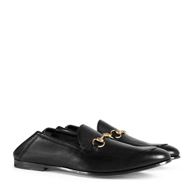 gucci黑色马衔扣乐福鞋平跟皮鞋407314dlc0010008黑时尚百搭