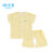 傲贝美 儿童短袖t恤套装夏季宝宝夏装童装男童女童两件套婴儿衣服9073(黄色 80)第3张高清大图