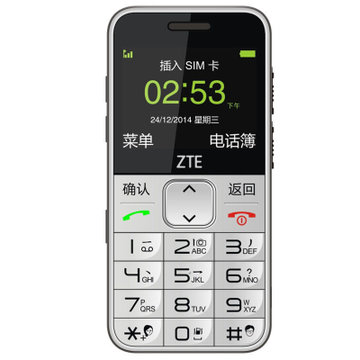 中兴（ZTE）L580 白色 移动/联通2G 老人手机