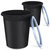尔蓝9L压圈垃圾桶环保分类塑料垃圾篓 家用厨房卫生间办公耐用大容量纸篓*2 大口方便倾倒第2张高清大图