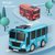 模拟声光音效驾驶室变形巴士玩具车早教机儿童玩具 变形巴士-蓝色-电池版(变形巴士-红色-充电电池版 默认版本)第4张高清大图