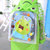 学生儿童雨衣 带书包位男女宝宝防水加厚雨披小孩卡通图案雨披充气帽檐229(绿色青蛙)(L(身高120cm-130c)第4张高清大图