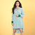 韩都衣舍2017韩版女装秋装新款条纹拼接绑带中长款衬衫GW8814(蓝色 S)第3张高清大图