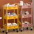 ALCOCO婴儿用品置物架小推车厨房多层可移动储物架收纳架三层黄色NY-01502 推行滚轮 分类置物 沥水防潮第2张高清大图