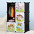 索尔诺卡通衣柜简易儿童宝宝婴儿收纳柜组合塑料树脂组装衣橱衣柜(果绿色6门1挂 A3106)第5张高清大图
