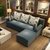布艺沙发大小户型简约现代客厅整装L型可拆洗三人经济型组合家具  双+单+贵+茶几(米色+蓝色)第3张高清大图