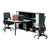 艾诺狄斯 现代简约办公室双人位带副柜职员办公桌椅组合办公家具(胡桃色双人位)第5张高清大图