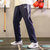 adidas阿迪达斯运动裤男士长裤 阿迪新款跑步训练直筒裤宽松舒适长裤 TR50P-BUW-1(蓝色 3XL)第2张高清大图