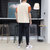 X17短袖套装男夏季新款潮流帅气青少年时尚休闲运动服两件套XCF0148(黑色 M)第4张高清大图