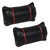 WRC汽车用座椅头枕颈枕骨头枕奢华碳纤和皮可调节人体学结构对装(黑红色)第2张高清大图
