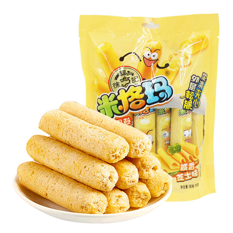 徐福记国美真选芝士味米格玛90g3袋玉米味90g2袋外层浓浓米香内层柔滑