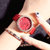 香港古欧GUOU女士手表石英表时尚潮流女款手表学生表皮带表腕表(红色 皮带)第5张高清大图