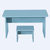 『绿色通道』儿童家具 学习写字台 休闲桌椅2件套 YZ-CD001(浅蓝色)第5张高清大图