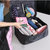 有乐可爱卡通手提旅行收纳包 登机包行李衣物拉杆箱整理包（大号）ZW130(粉色k)第5张高清大图