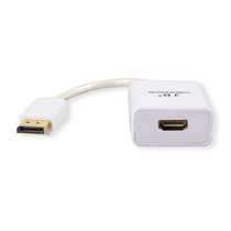 JH晶华dp转hdmi线 Displayport转hdmi线大DP接口 to HDMI高清转接线电视机笔记本投影仪连接线(白色 0.2米)