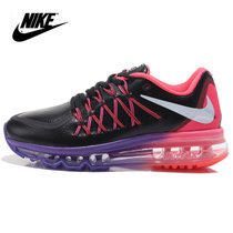 耐克女鞋Nike max90全掌气垫飞线跑步鞋皮面运动鞋(黑紫皮面)