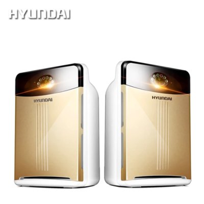 韩国现代Hyundai空气净化器KJ180F-HD08B家用除甲醛负离子氧吧复合滤网负离子紫外线全面净化机(香槟色 新品)